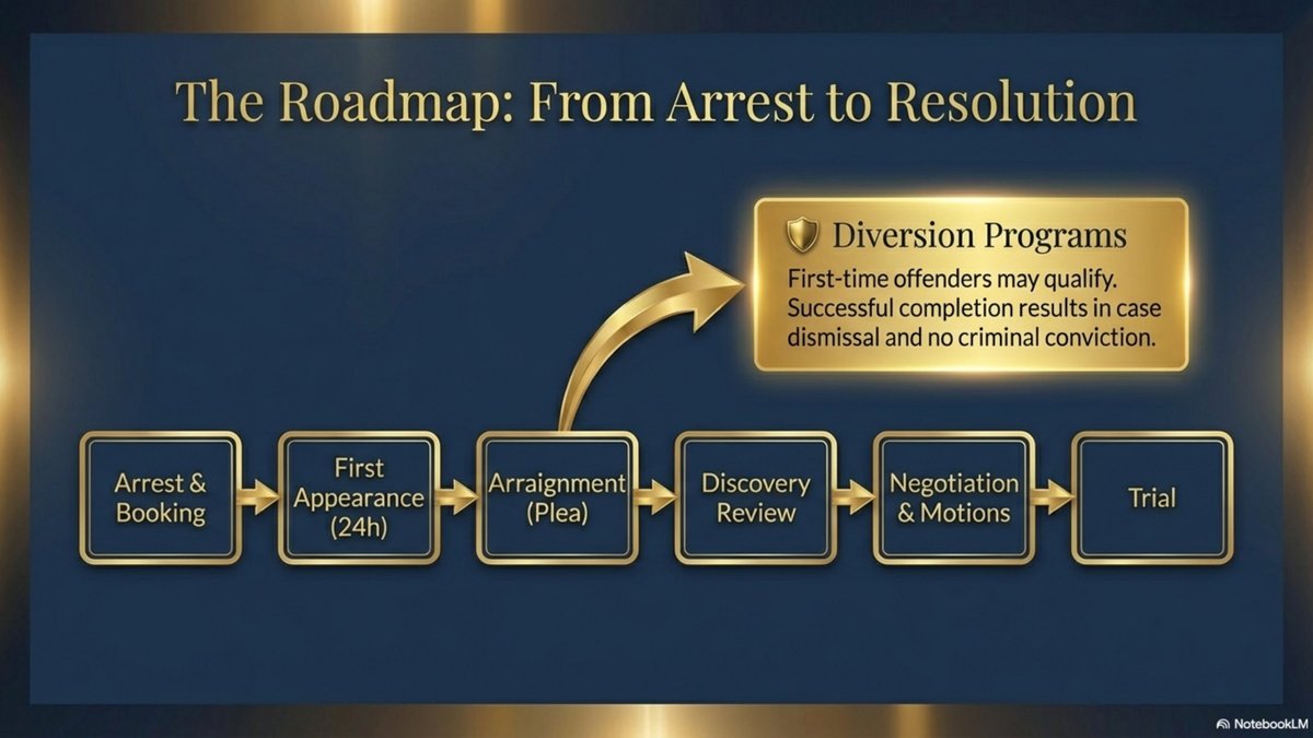The court process roadmap for battery charges in Florida from arrest through trial, including diversion program opportunities
