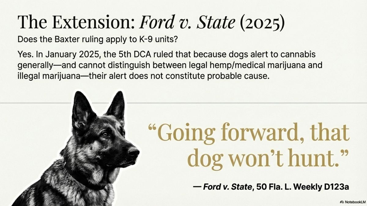Ford v. State ruling on drug dog alerts and probable cause