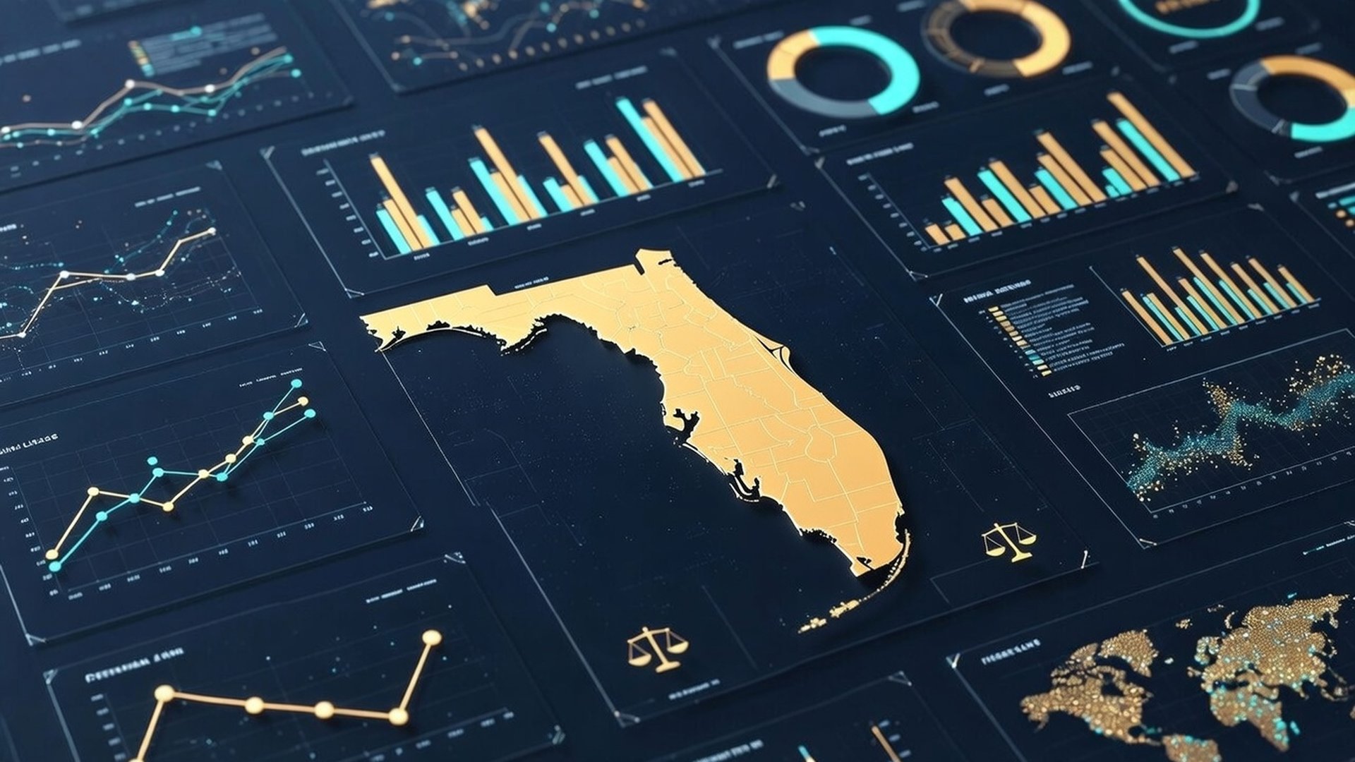 Interactive data dashboard showing Orange County Florida criminal case analysis