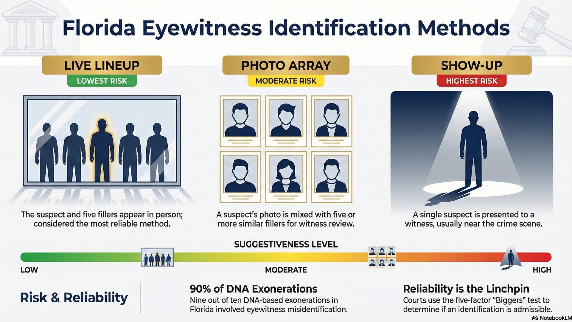 Police lineup procedure illustration