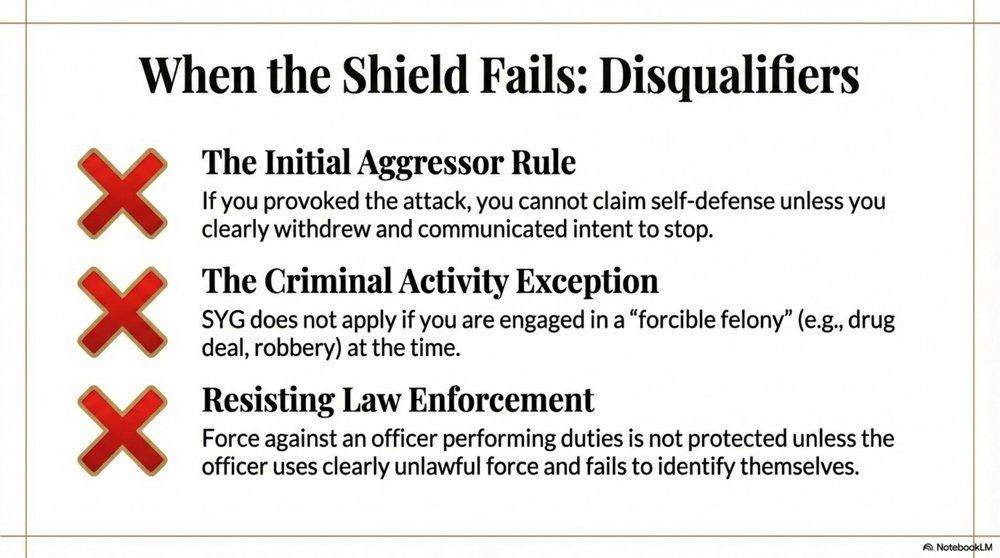 Three situations when Stand Your Ground protection fails