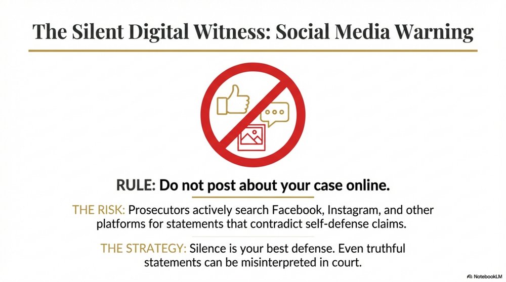 Warning about social media posts during self-defense cases