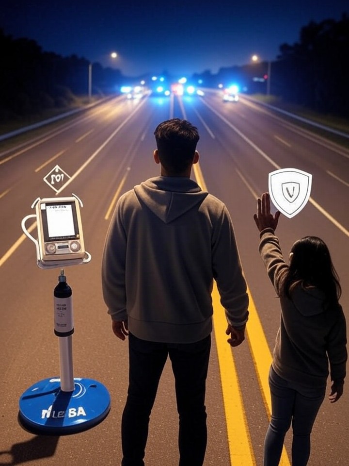 Driver calmly declining roadside sobriety tests during a Florida traffic stop