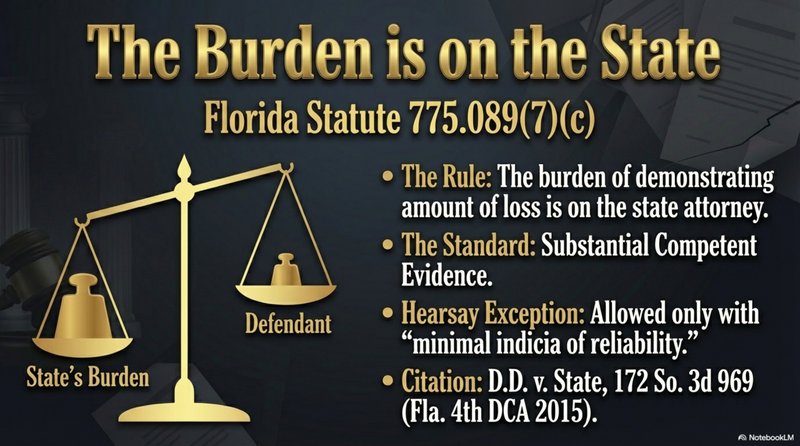 Florida Statute 775.089 - The burden of demonstrating amount of loss is on the state attorney